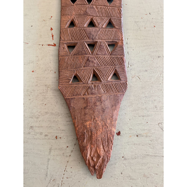 African Tribal Decorative Wood Carving Geometric Patterns Privitive Rustic Decor