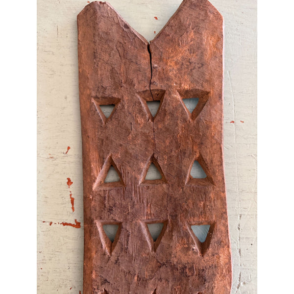 African Tribal Decorative Wood Carving Geometric Patterns Privitive Rustic Decor