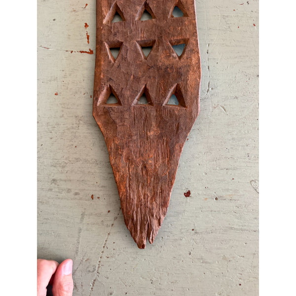 African Tribal Decorative Wood Carving Geometric Patterns Privitive Rustic Decor