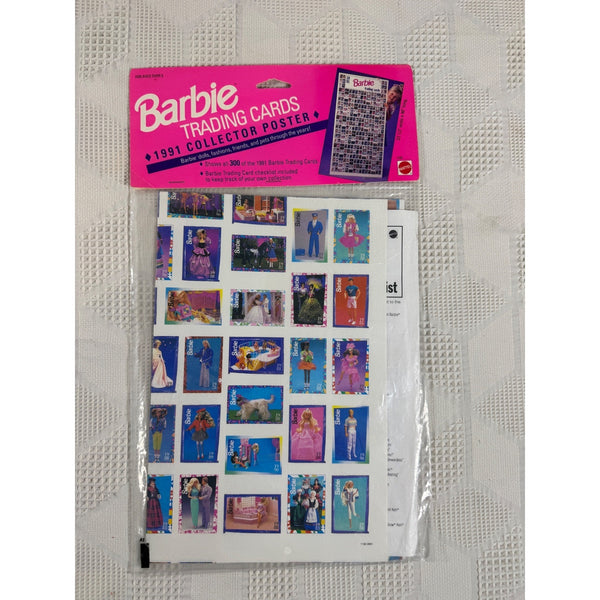 Barbie 1991 Trading Cards Collector Poster Mattel Vintage Memorabilia 1192