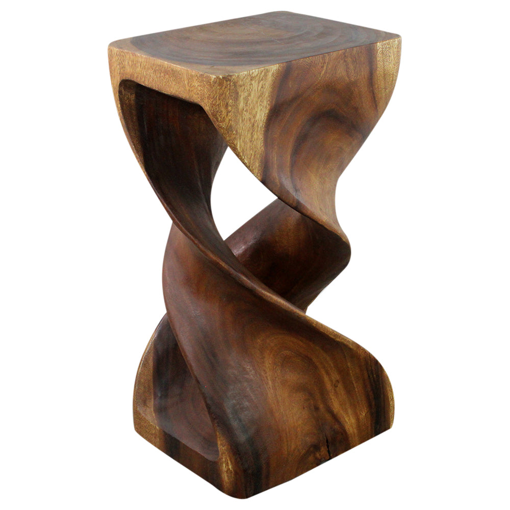 Wood Rectangular Double Twist 12 in x 14 in x 26 in H Walnut Oil