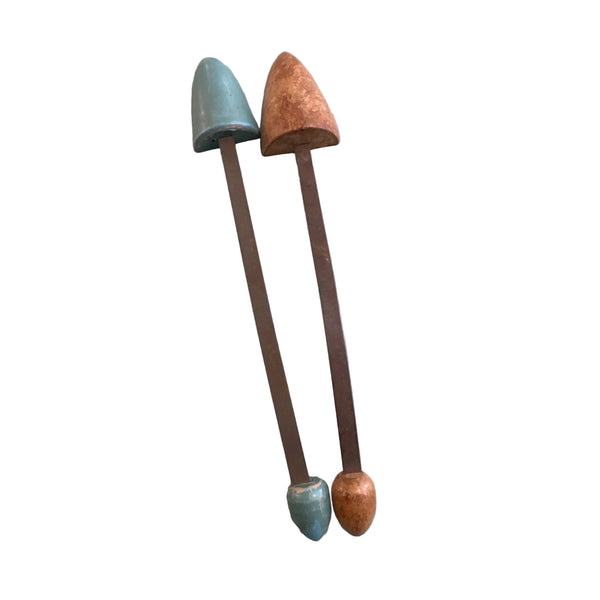 Vintage 1950s Wood and Metal Shoe Stretchers 