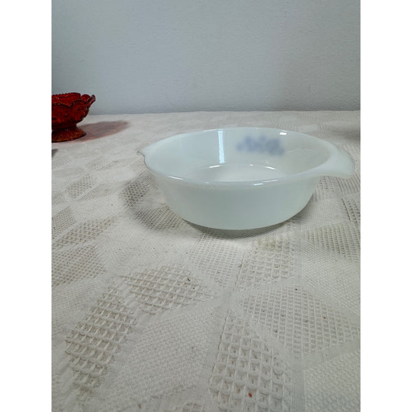 Anchor Hocking Fire King One Quart White Casserole Dish Blue Cornflower Design