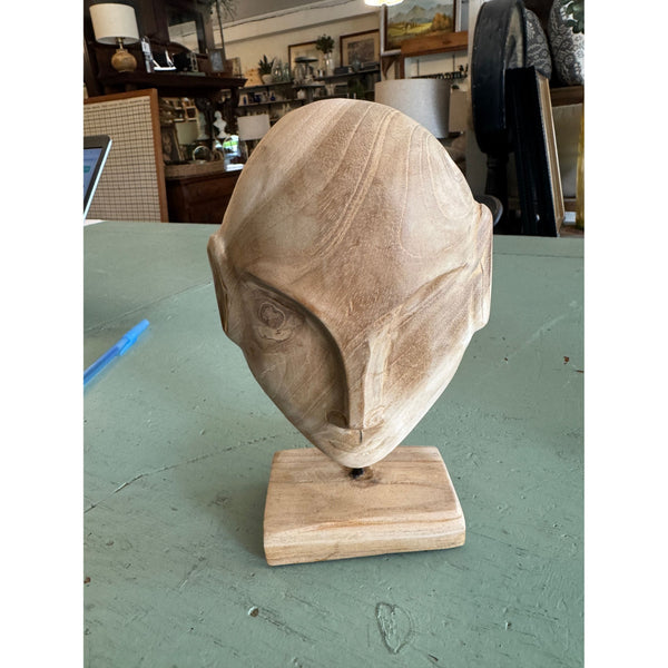 Hand-Carved Teakwood Face on Stand NEW Shelf decor Home Decor Office Decor
