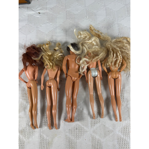 Vintage Barbie and Ken Dolls 1980s to 1990s Lot Of 5 Mixed Styles and Hair