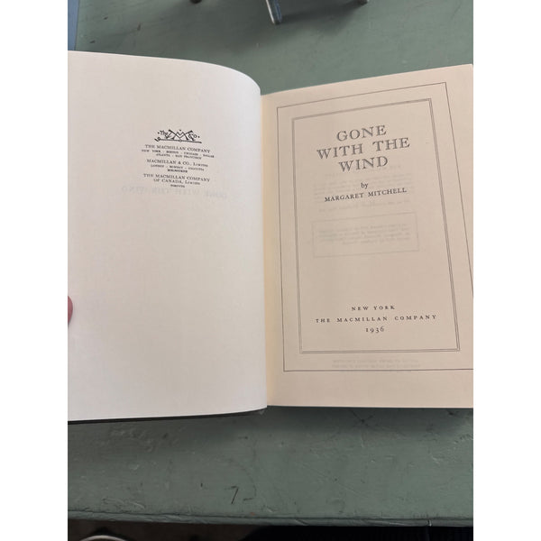 Gone With The Wind Margaret Mitchell Hardcover Macmillan Spring Novels Edition