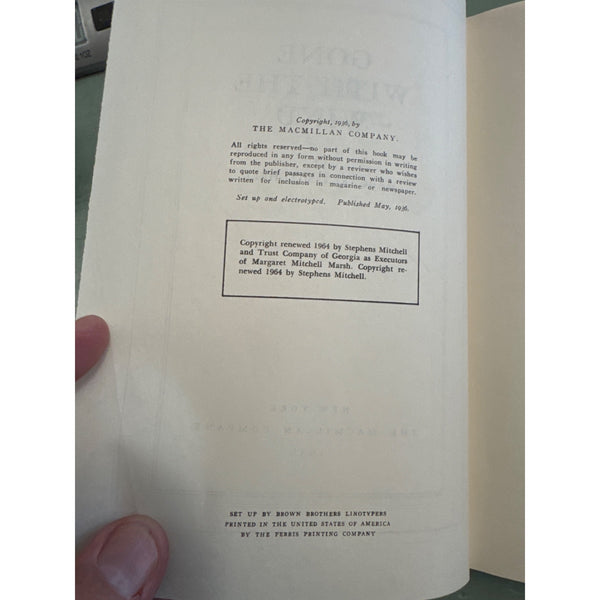 Gone With The Wind Margaret Mitchell Hardcover Macmillan Spring Novels Edition