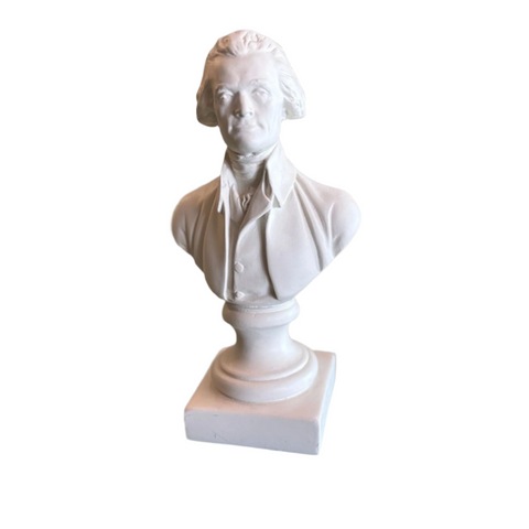 Thomas Jefferson Plaster Bust White Vintage Statue Shelf Mantle Decor