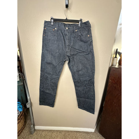 Levi Mens 501 Straight Leg Button Fly Black Jeans