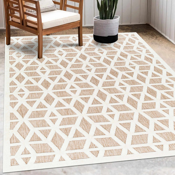 Nuri Tan Outdoor Rug contemporary