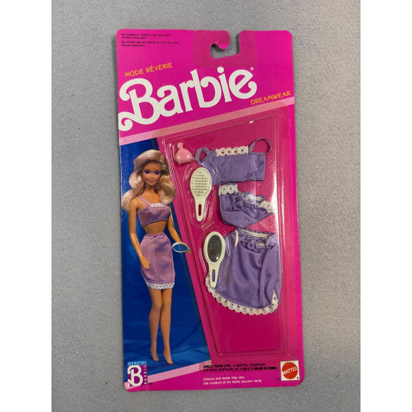 Barbie Dreamwear Mode Reverie Fashion Outfit Set Mattel 1990 Purple Lingerie