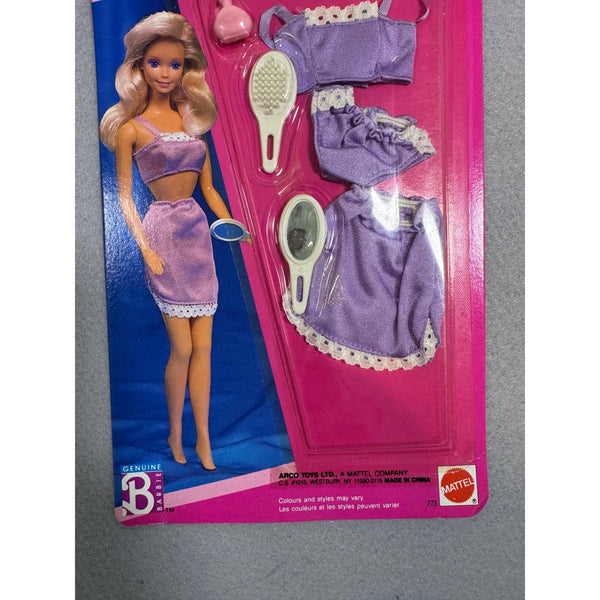 Barbie Dreamwear Mode Reverie Fashion Outfit Set Mattel 1990 Purple Lingerie