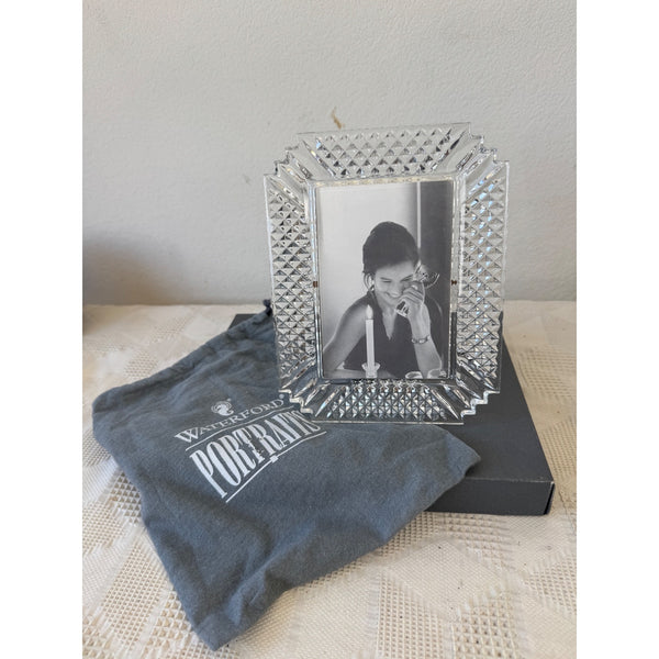 Waterford Crystal Portraits Diamond Cut 4x6 Picture Frame with Box and Pouch