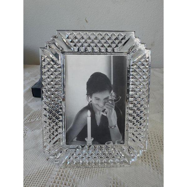 Waterford Crystal Portraits Diamond Cut 4x6 Picture Frame with Box and Pouch