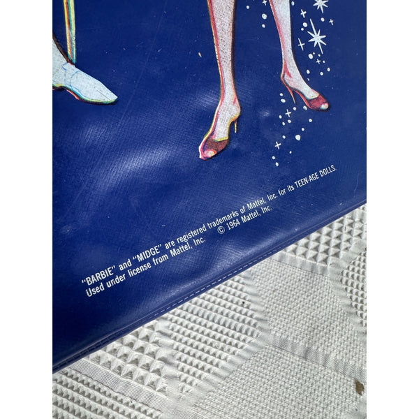 Vintage 1964 Barbie and Midge Doll Carrying Case Blue w Storage Compartments