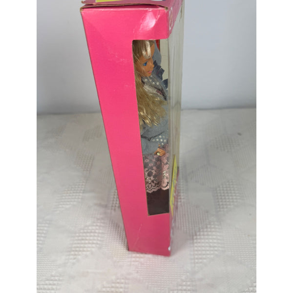 Barbie Feeling Fun Doll 1988 In Denim Fringe Jacket Pink Lace Skirt 1189 NIB