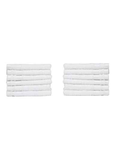 Sunset White Washcloth 12 pack