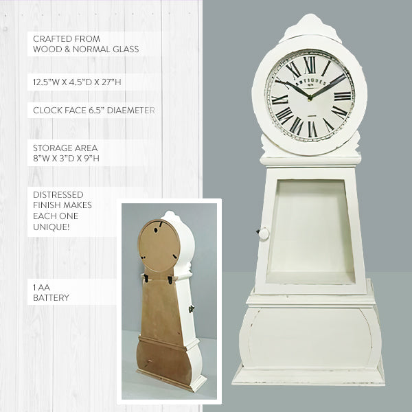 Tabletop Mora Clock with Storage specifications