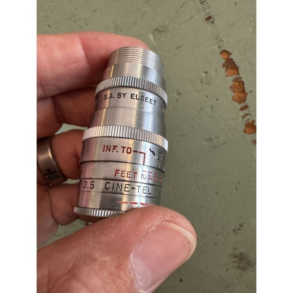 Vintage Elgeet Cine Tel Pair of Camera Lenses in Original Lined Box