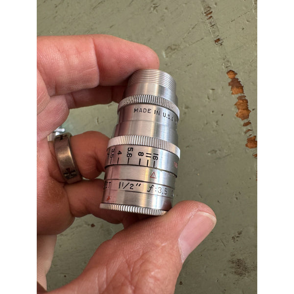 Vintage Elgeet Cine Tel Pair of Camera Lenses in Original Lined Box