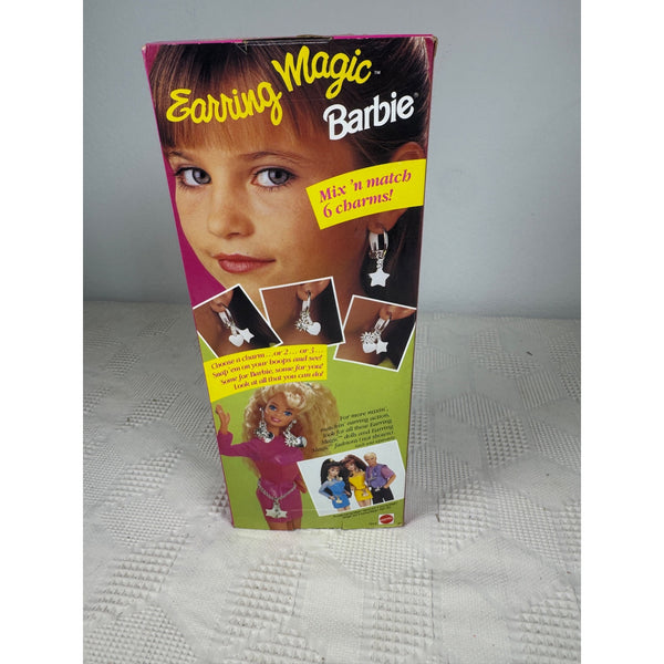 Earring Magic Barbie Doll 1992 Mattel w Clip On Earrings and 6 Charms 7014 NIB