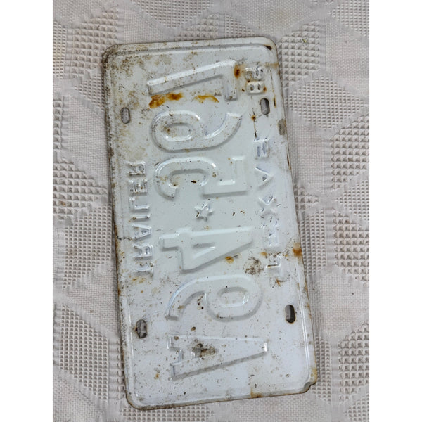 Vintage 1965 Texas Trailer License Plate A94 567 White Embossed Black Lettering
