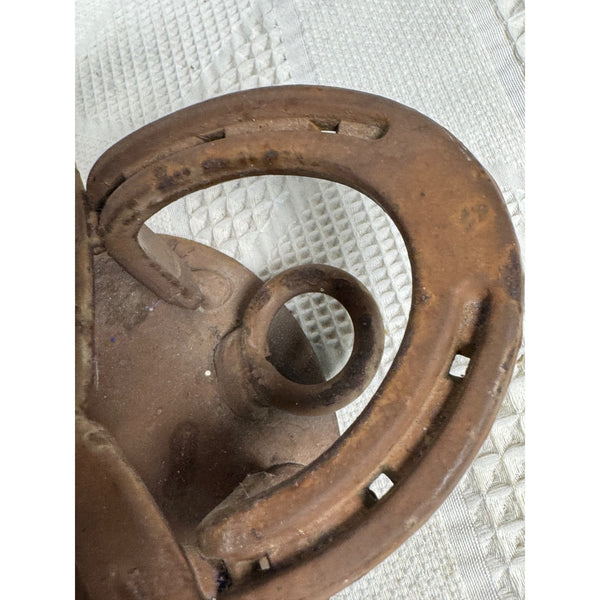 Rustic Horseshoe Salt & Pepper Shaker Spice Holder Tabletop Caddy Metal Western