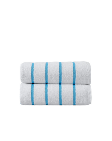 Turquoise Blue Stripe Pool and Beach Towel