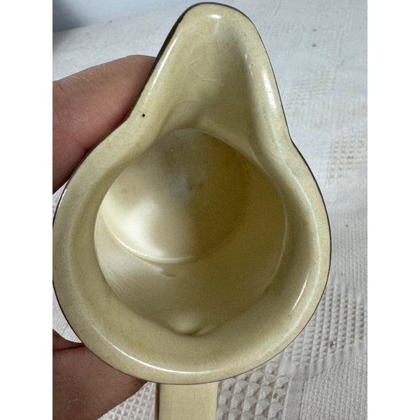 Vintage Pfaltzgraff Village Brown Stoneware Creamer 8 Oz With Floral Design 6-24