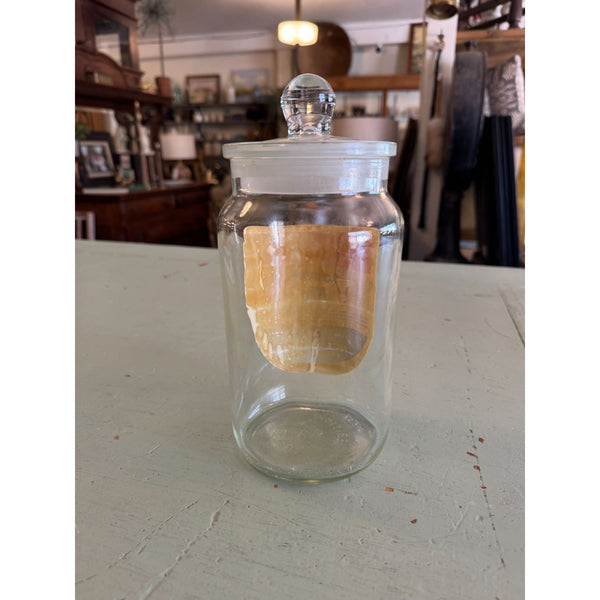 Vintage Bensons London Mix Glass Jar with Lid British Apothecary Style 1950s