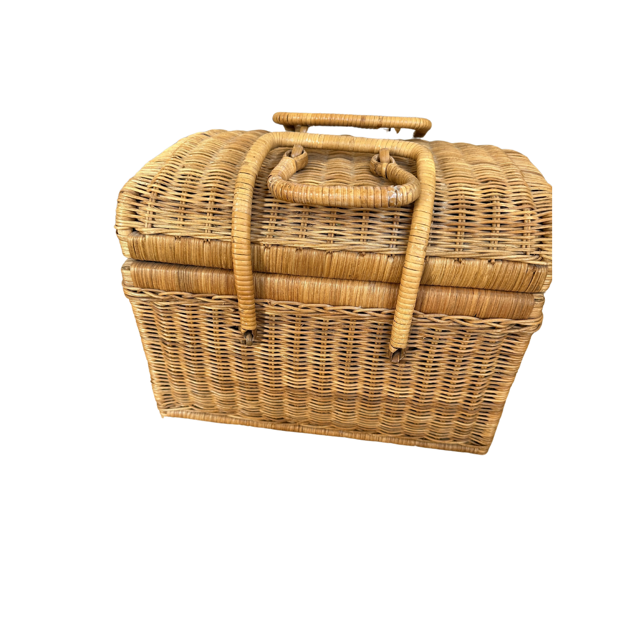 Vintage Rattan Looking Handle Basket