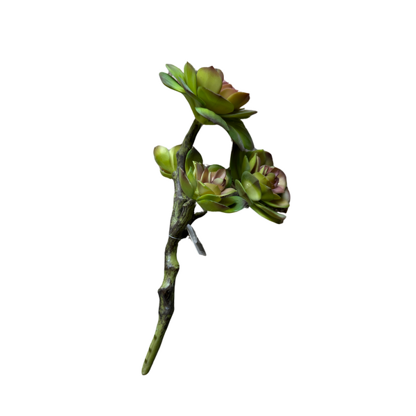 10"Faux Multi Head Echeveria Stem