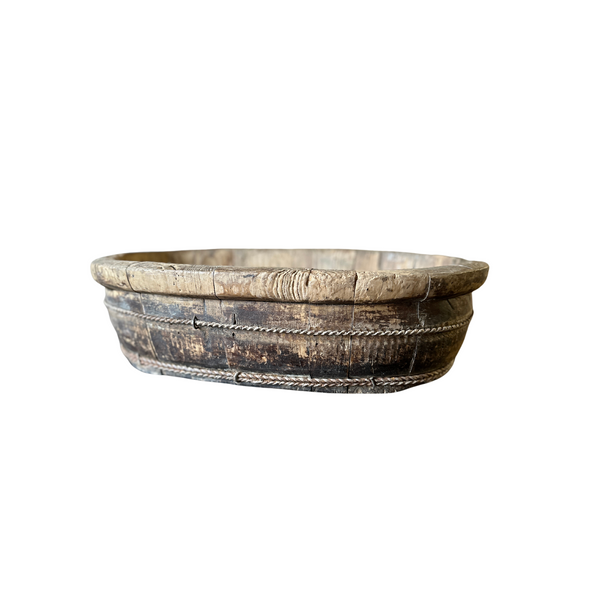 Wood Bowl with Iron