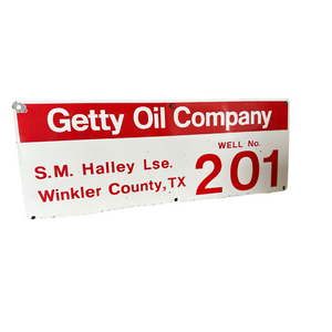 Vintage Getty Oil LSE Porcelain Sign