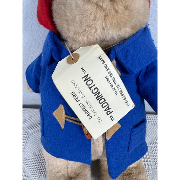 Paddington Bear Plush 2002 Beverly Hills Teddy Bear Co Blue Coat Red Hat w Tags