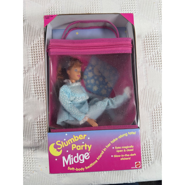 Slumber Party Midge Doll By Mattel Vintage 1994 Soft Body With Tote 13236 NIB 
