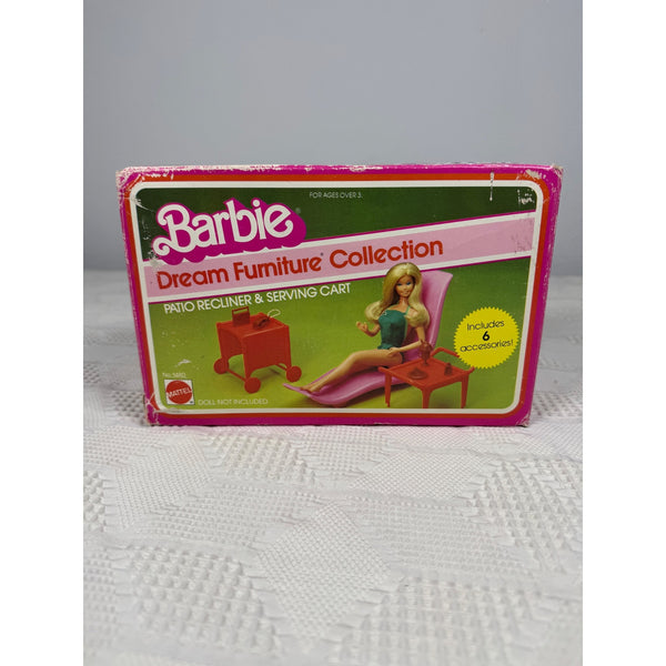 Barbie Dream Furniture Collection Patio Recliner & Serving Cart Set Mattel 1982