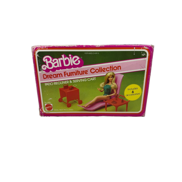 Barbie Dream Furniture Collection Patio Recliner & Serving Cart Set Mattel 1982