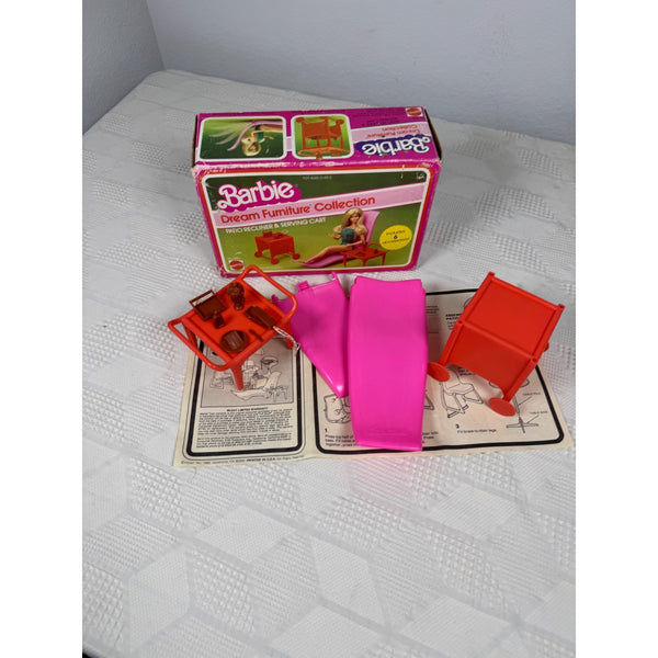 Barbie Dream Furniture Collection Patio Recliner & Serving Cart Set Mattel 1982