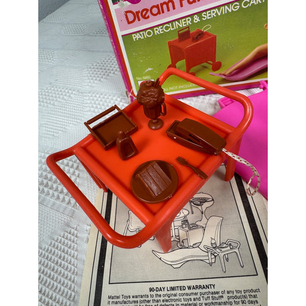 Barbie Dream Furniture Collection Patio Recliner & Serving Cart Set Mattel 1982