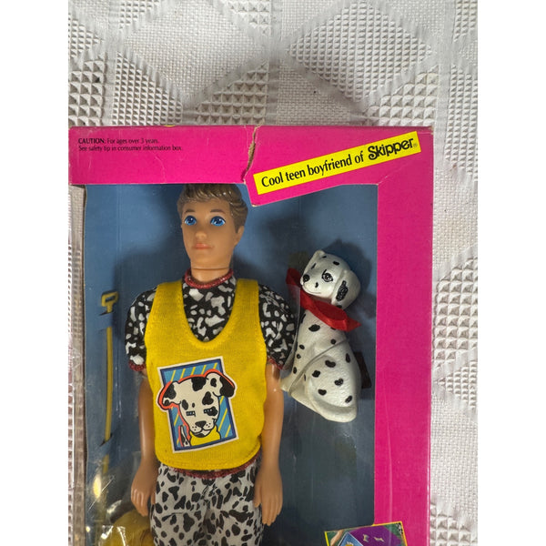 Pet Pals Kevin Doll With Dalmatian Puppy and Doghouse 1991 By Mattel 2711 NIB