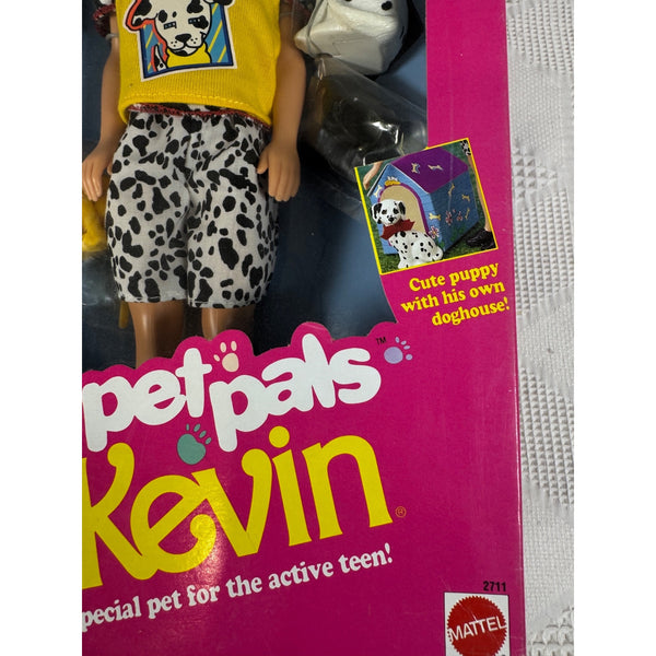 Pet Pals Kevin Doll With Dalmatian Puppy and Doghouse 1991 By Mattel 2711 NIB