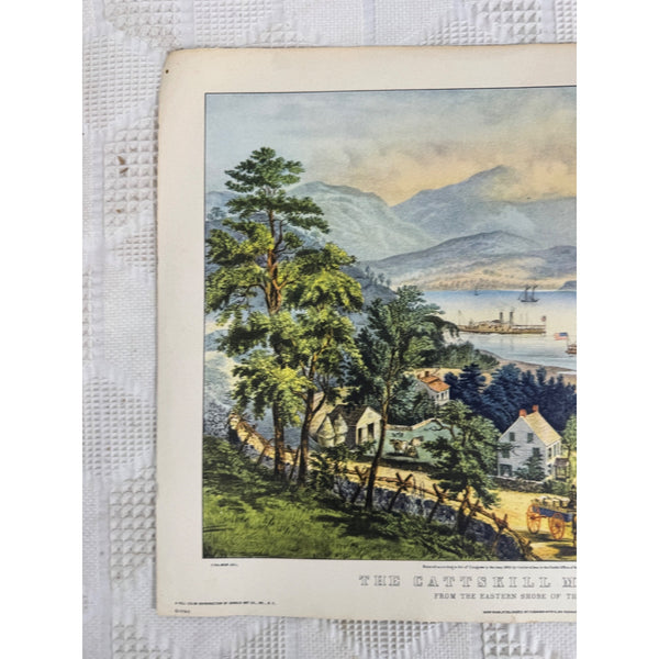 The Catskill Mountains Lithograph By Currier and Ives Donald Art Co Vintage