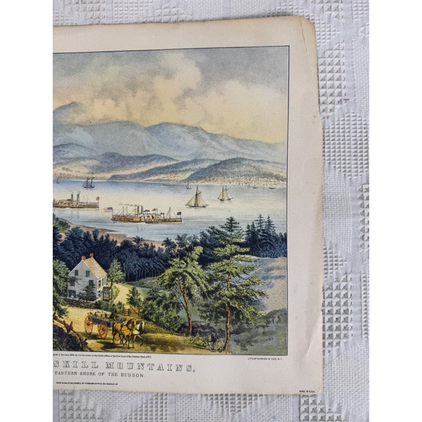 The Catskill Mountains Lithograph By Currier and Ives Donald Art Co Vintage