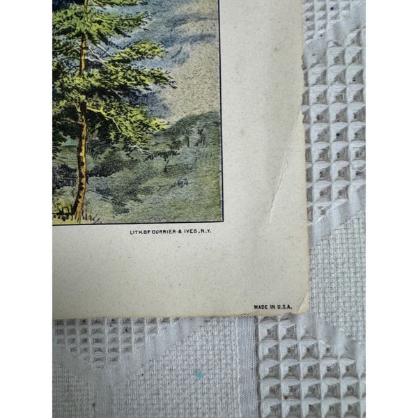 The Catskill Mountains Lithograph By Currier and Ives Donald Art Co Vintage