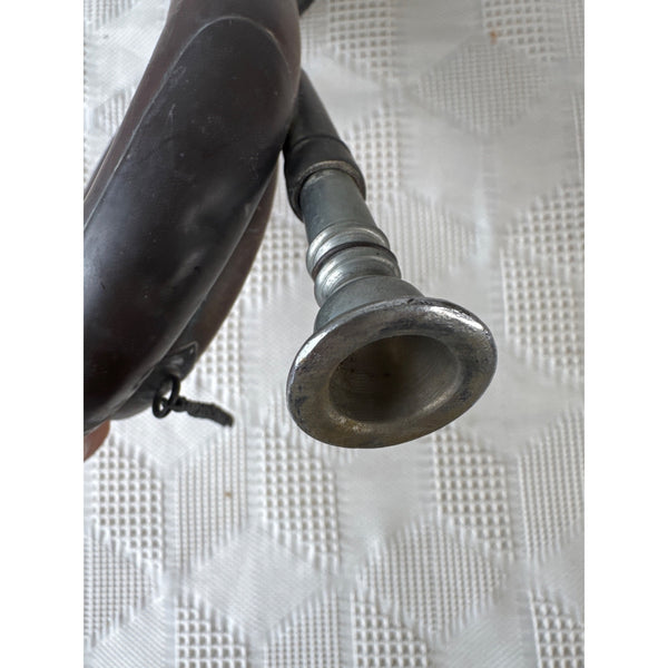 Antique Copper Bugle Horn with Mouthpiece Collectible Musical Instrument Decor
