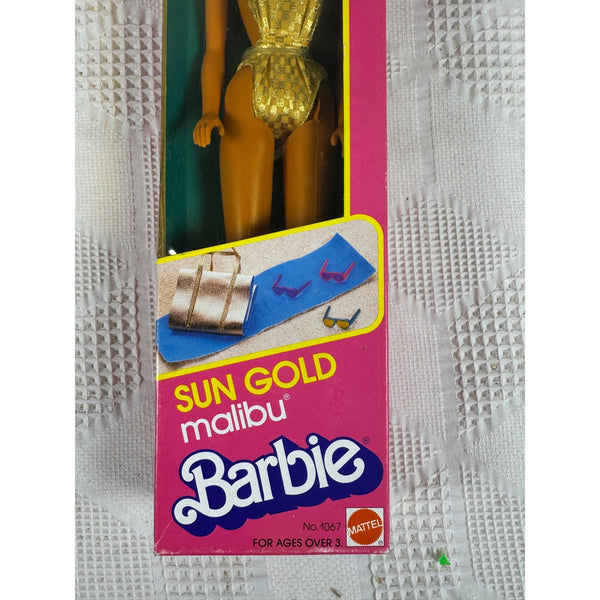 Sun Gold Malibu Barbie Doll Mattel Vintage 1983 Includes Accessories 1067 NIB