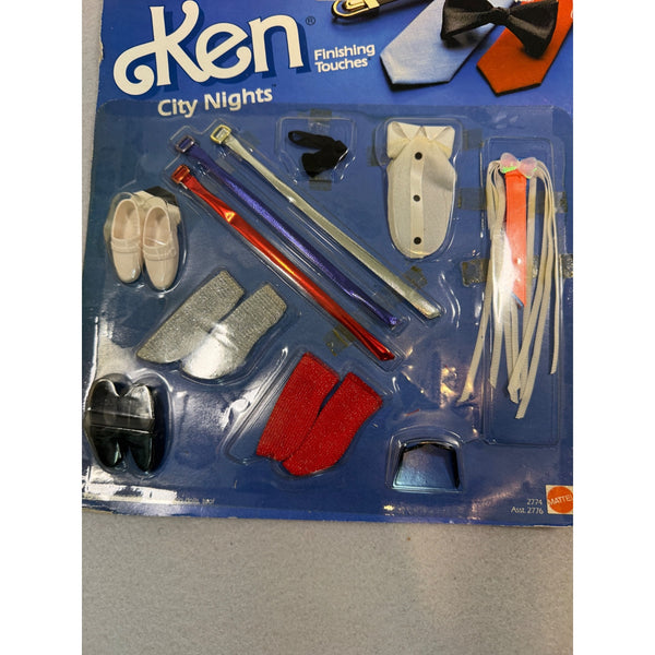 Ken Barbie Finishing Touches City Nights Doll Accessories Bow Shoes Tux 1985 NWB