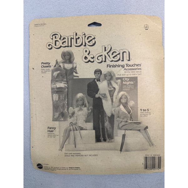 Ken Barbie Finishing Touches City Nights Doll Accessories Bow Shoes Tux 1985 NWB