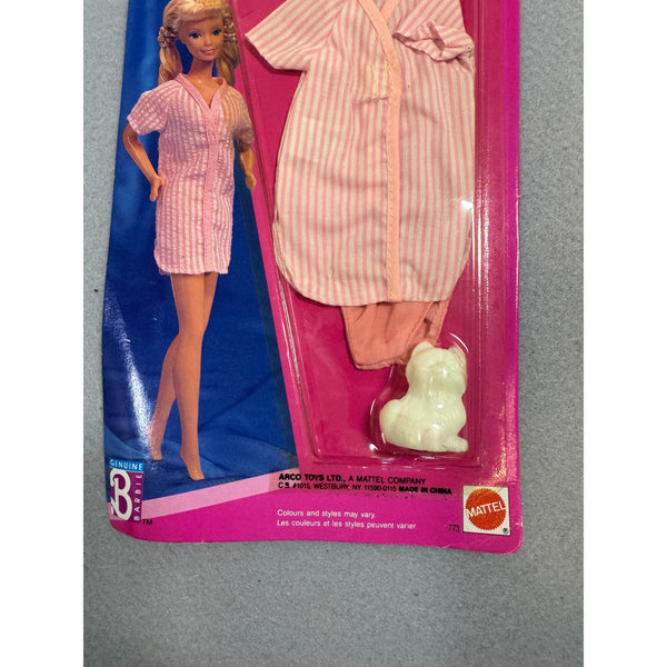 Barbie Dreamwear Mode Reverie Pink Striped Robe Nightgown Outfit Vintage NWB